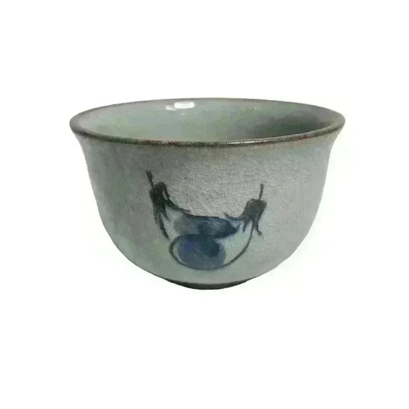 Vintage Japanese ARITA PORCELAIN Blue Gray 5" Rice Bowl - Picture 2 of 6